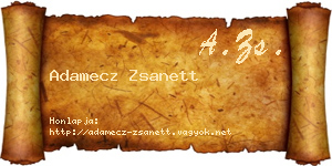 Adamecz Zsanett névjegykártya
